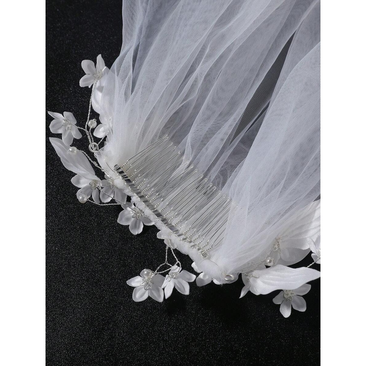 Ivory Blossoms Bridal Veil