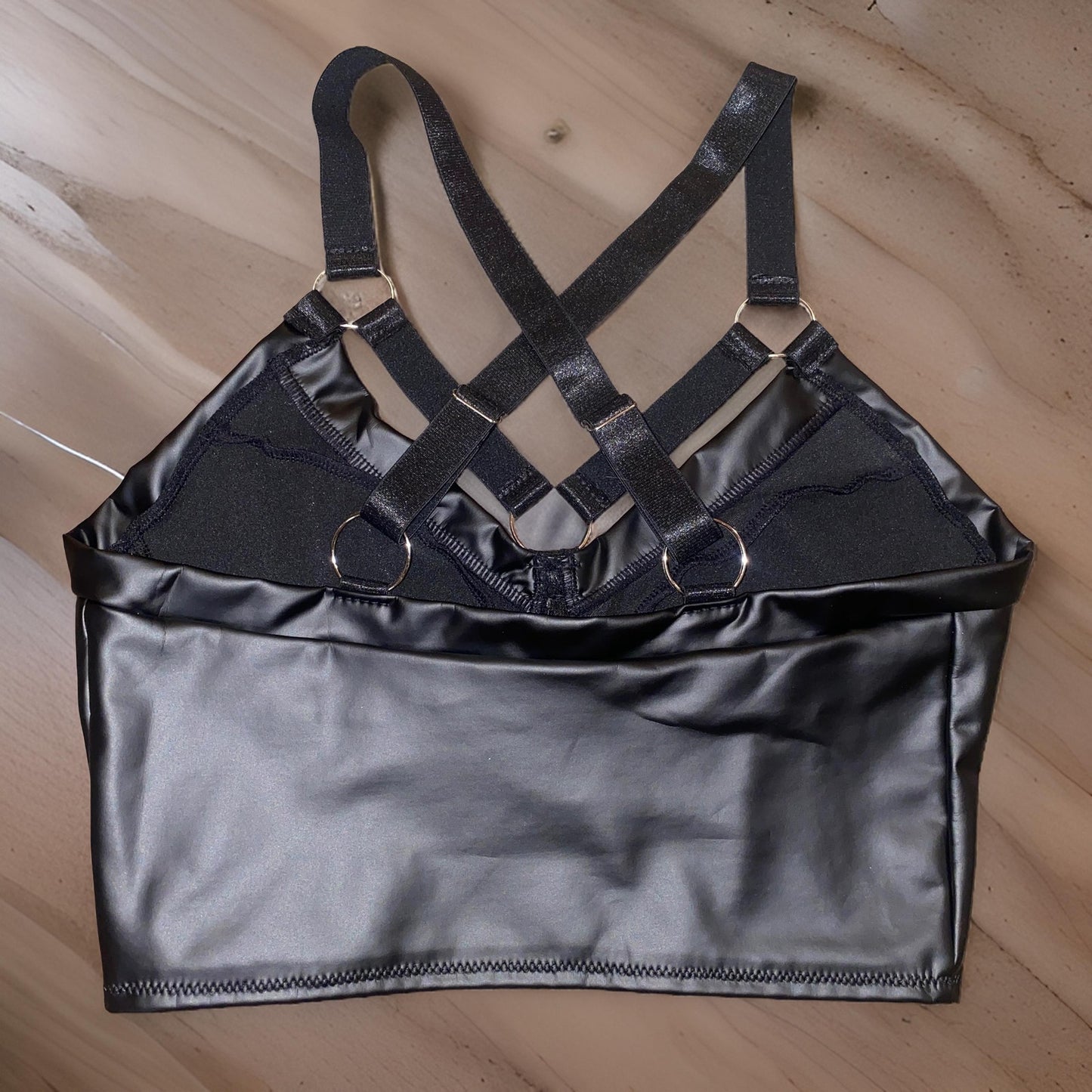 Vegan Leather Strappy Top