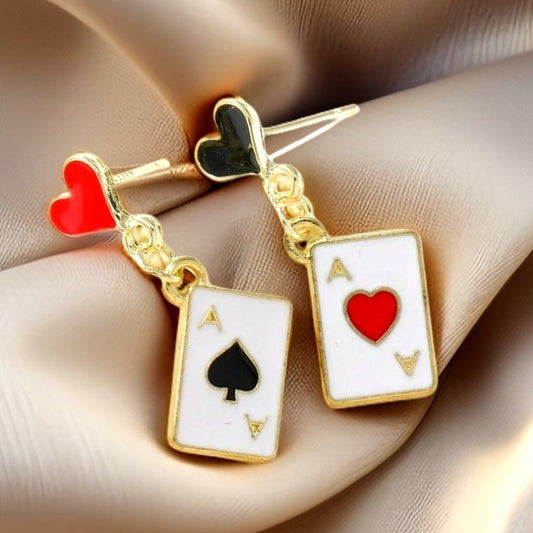 Playing Card Dangle Earrings