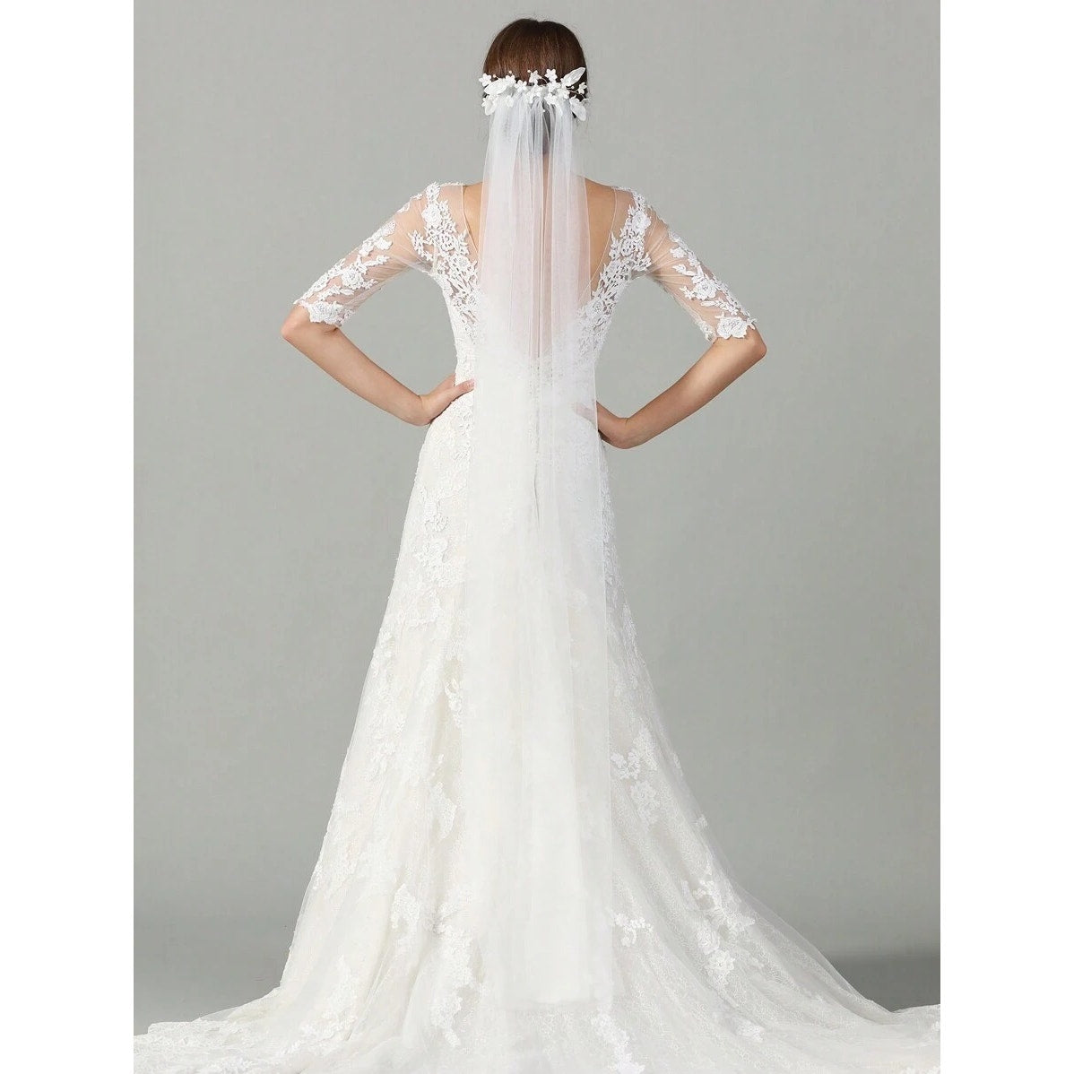 Ivory Blossoms Bridal Veil