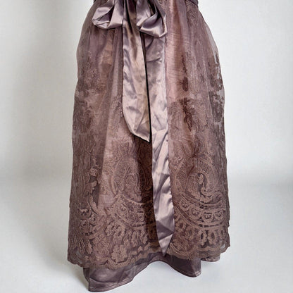 Mauve Beige Lace Dirndl Dress Christene