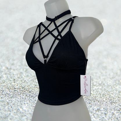 Onyx Pentagram Adjustable Crop Tank