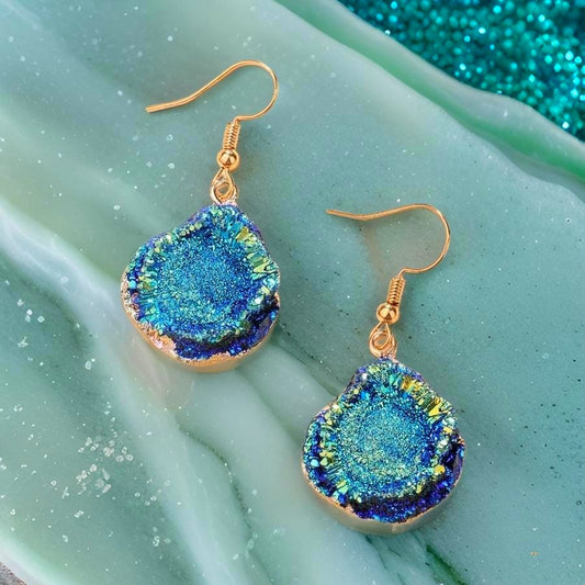 Coral Dreams Geode Earrings