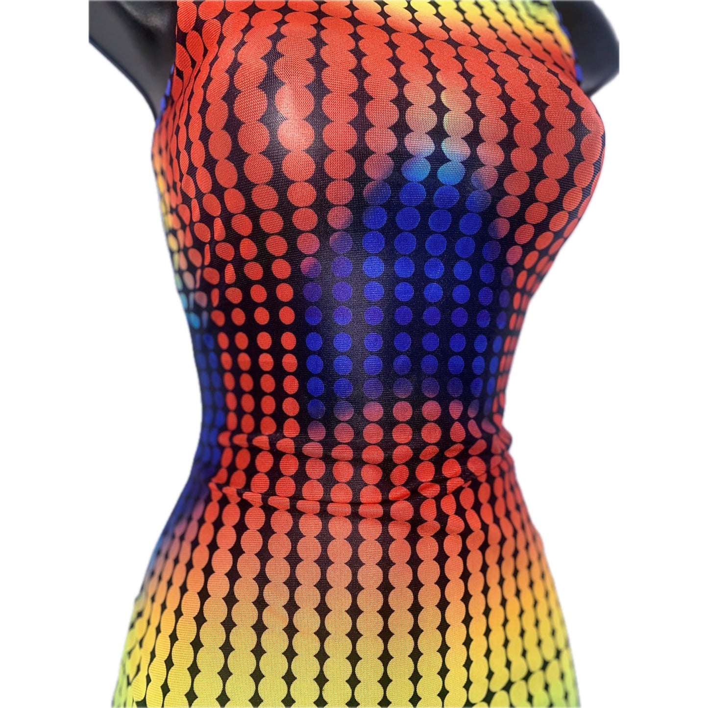 Mesh Rainbow Heatmap Mini Dress