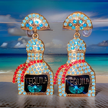 Blue Agave Rhinestone Earrings