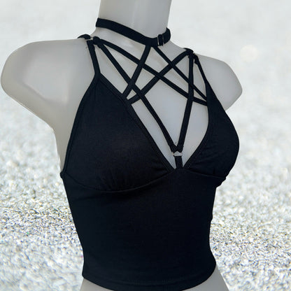 Onyx Pentagram Adjustable Crop Tank
