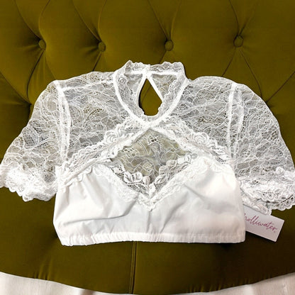 White Lace Keyhole Dirndl Blouse