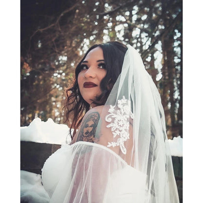 35 inch Embroidered Veil