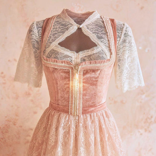 Lace Keyhole Dirndl Blouse Leisl