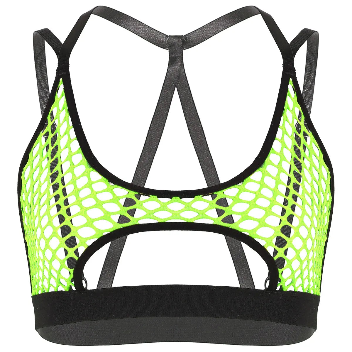 Rave Mesh Crisscross Crop Top Clubwear