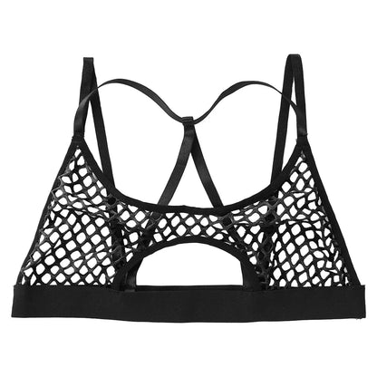 Rave Mesh Crisscross Crop Top Clubwear