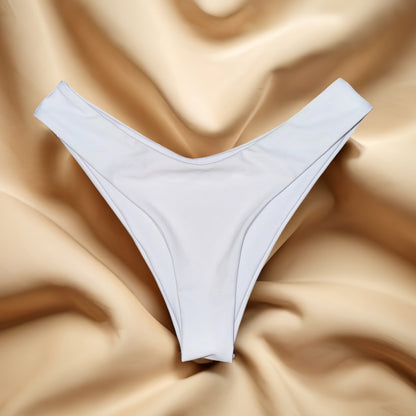 Small White Lined Bikini Swim Bottoms