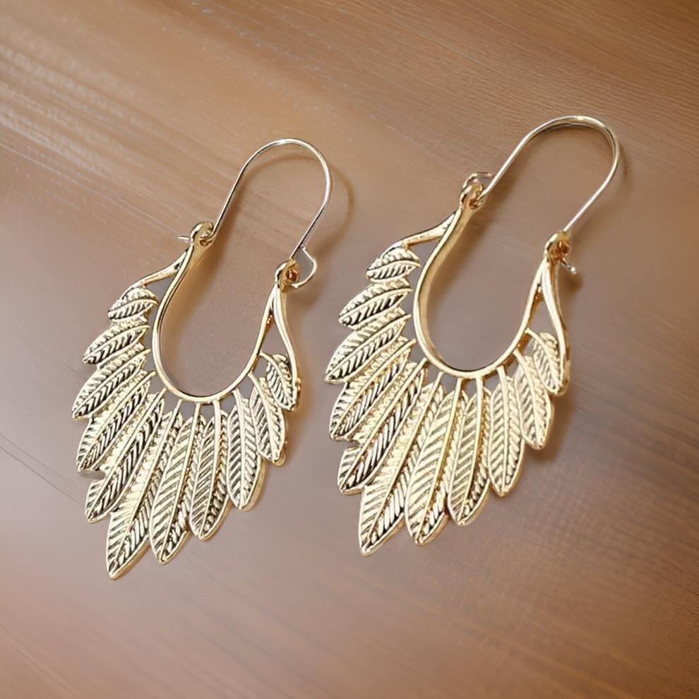 4 Pcs Gold Ornate Earring Set