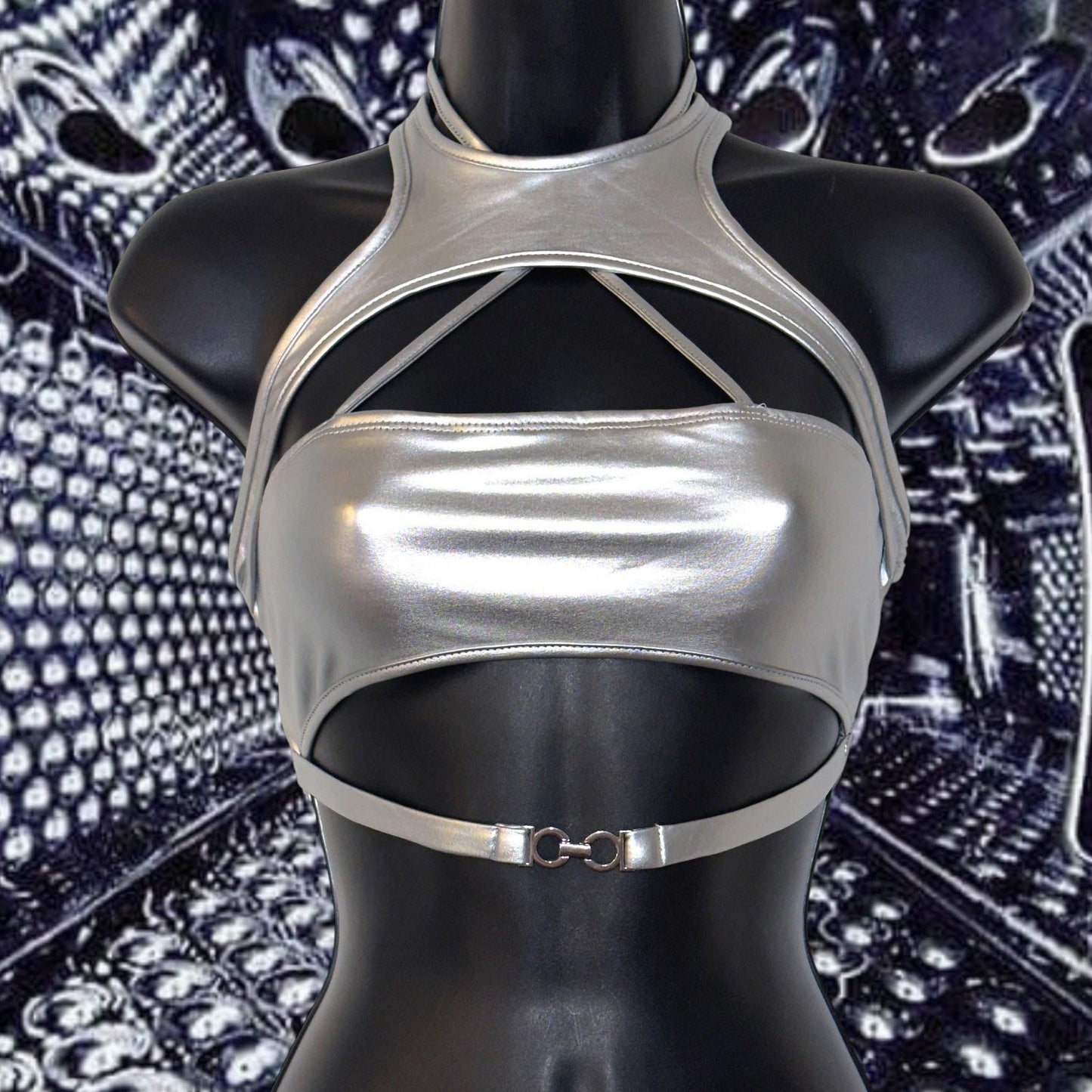 Liquid Metal Harness Bralette