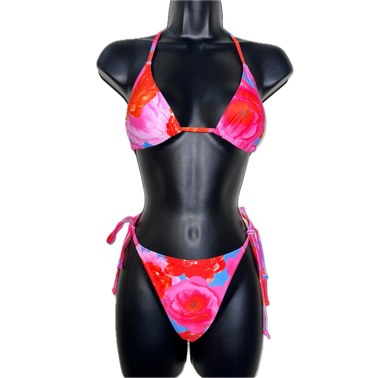 Medium Red Pink Adjustable Bikini Swimsuit