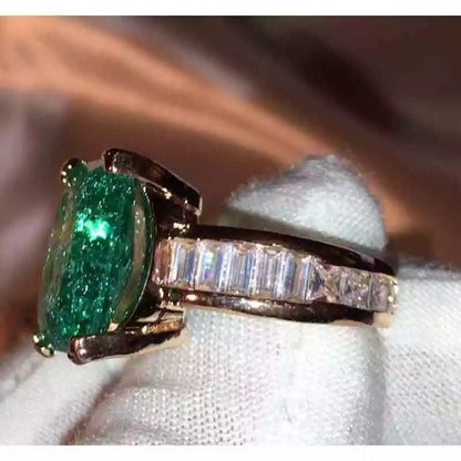 Rose Gold Emerald Cocktail Ring