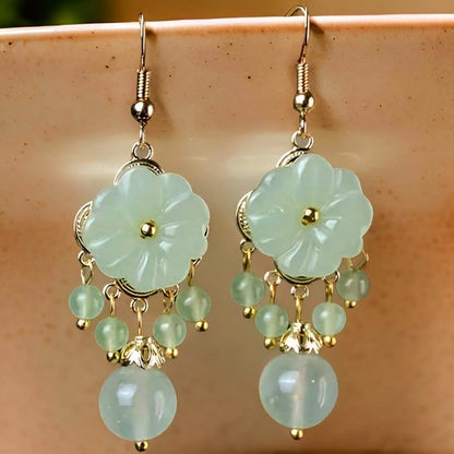 Jade Dangle Beaded Earrings