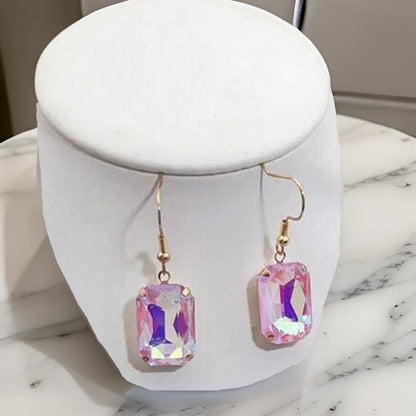 3 Pc Pink Crystal Iridescent Jewel Set