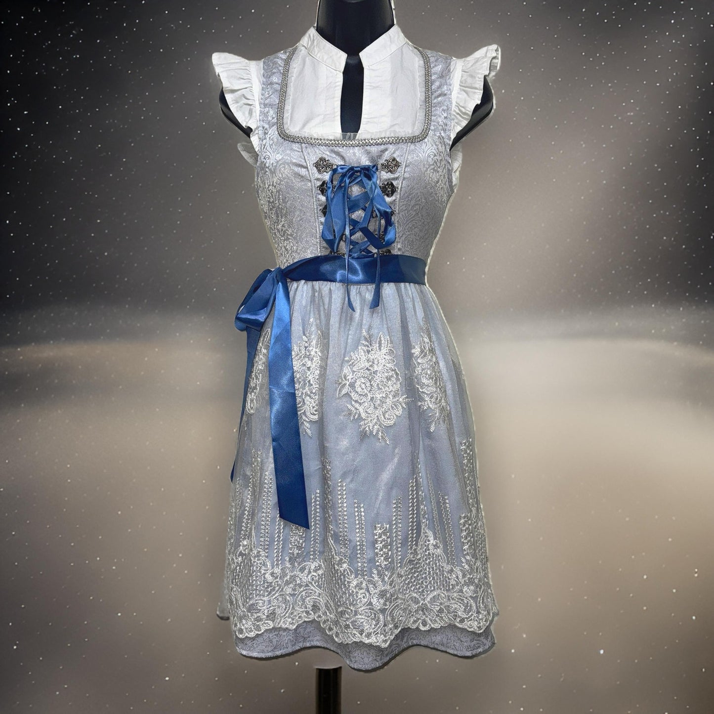 Powder Blue Lace Dirndl Dress Bella