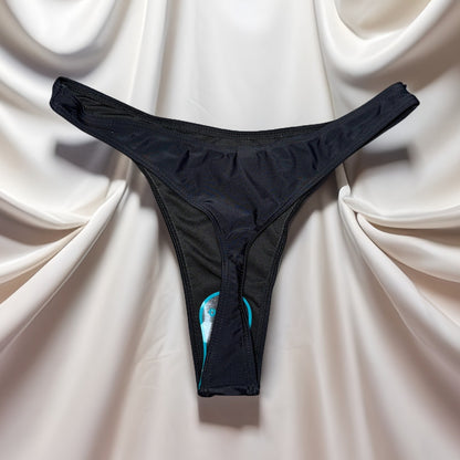 High Cut Black Cheeky Bikini Swim Bottoms