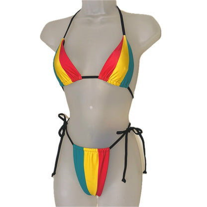 Rasta Vibes Striped Bikini