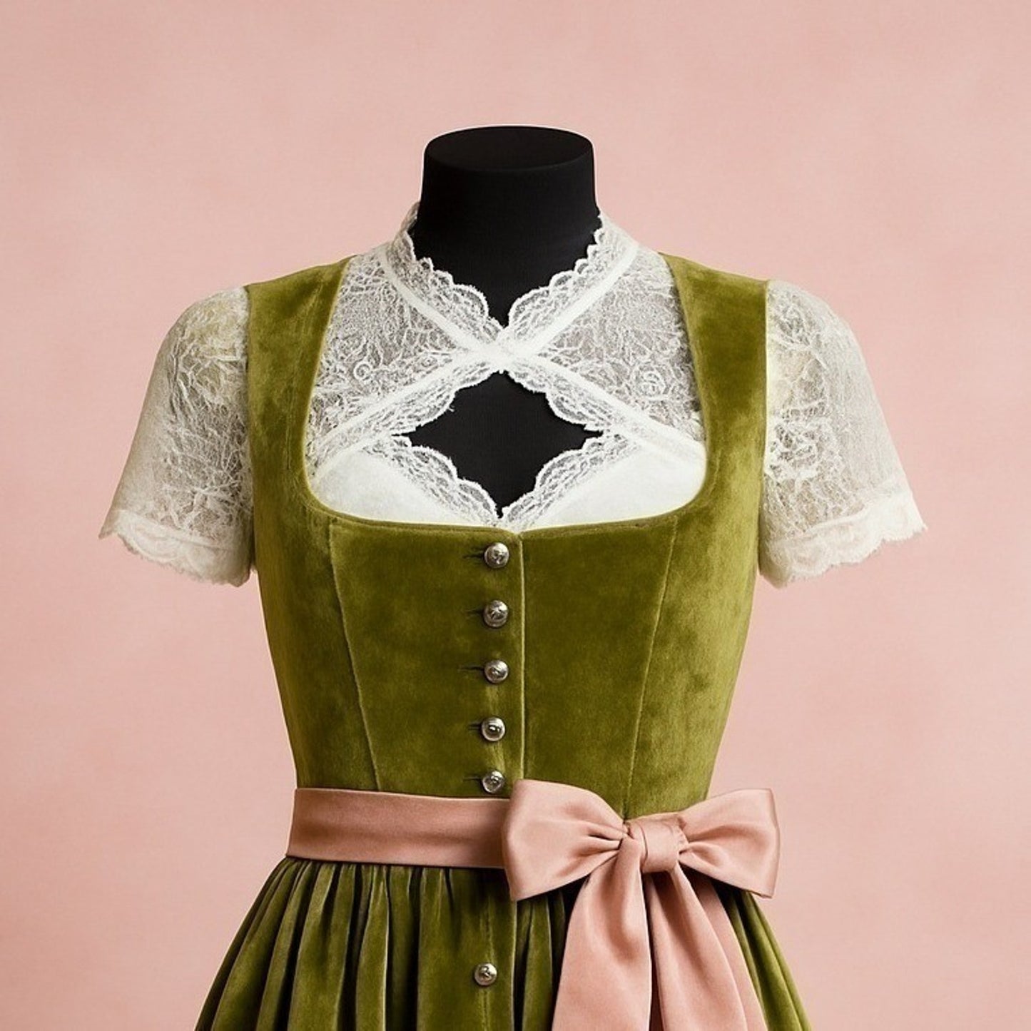 White Lace Keyhole Dirndl Blouse