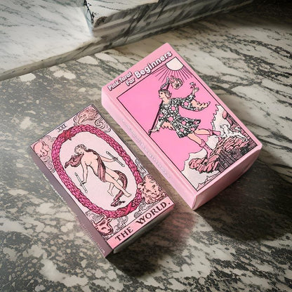 Pink Rider Waite Tarot Cards Deck for Beginners