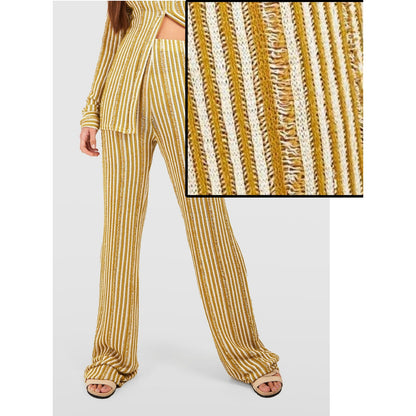 Open Weave Knit Mustard Pants