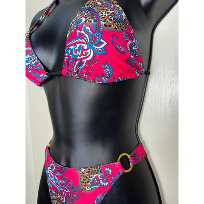 Small Pink Paisley Bikini Swimsuit Set