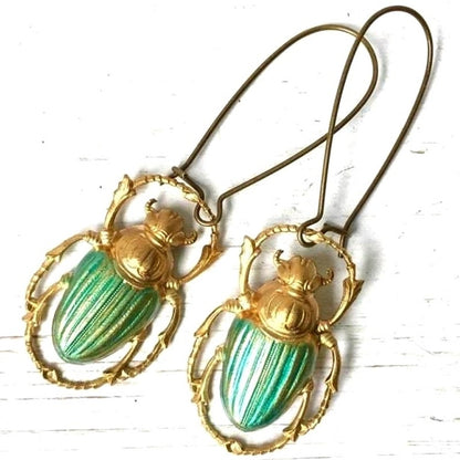 Gilded Scarab Earrings