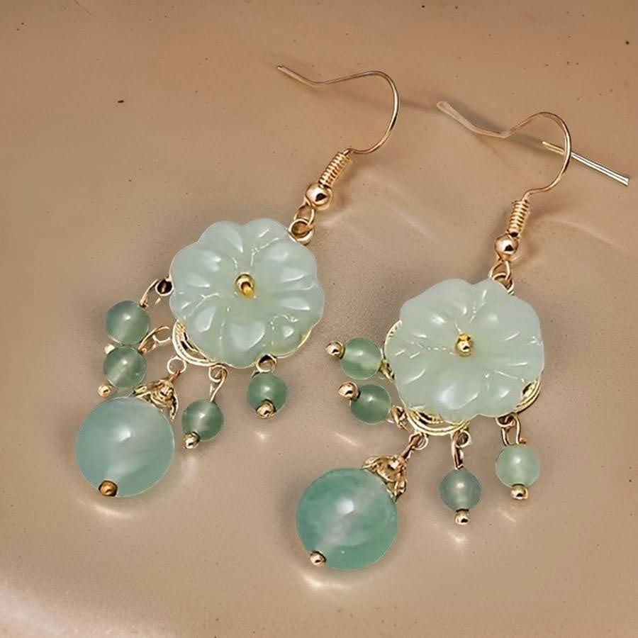 Jade Dangle Beaded Earrings