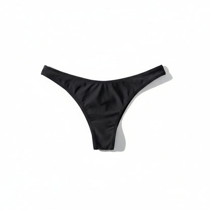 Black Low Rise Bikini Swim Bottoms