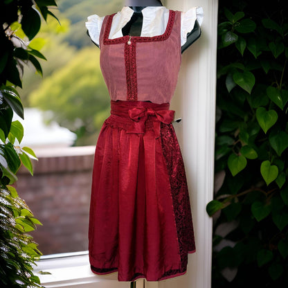 Burgundy Dirndl Dress Amelie