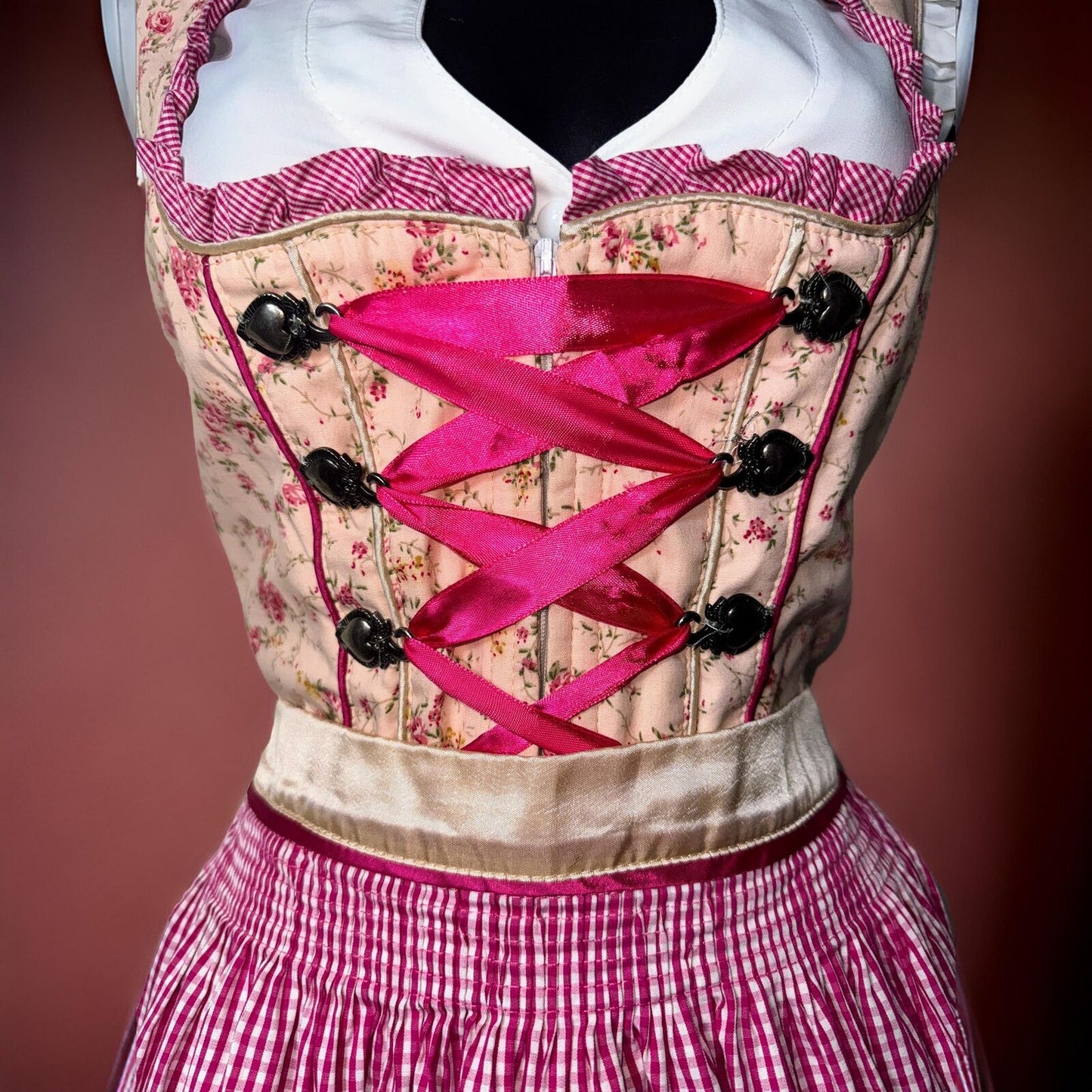 Pink Floral Dirndl Dress Katja