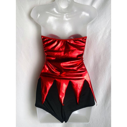 Metallic Devil Shorts Costume Set