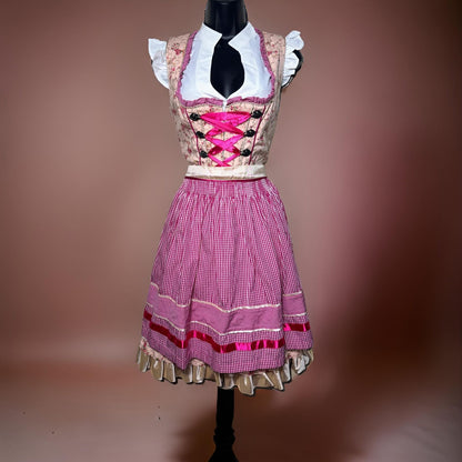 Pink Floral Dirndl Dress Katja