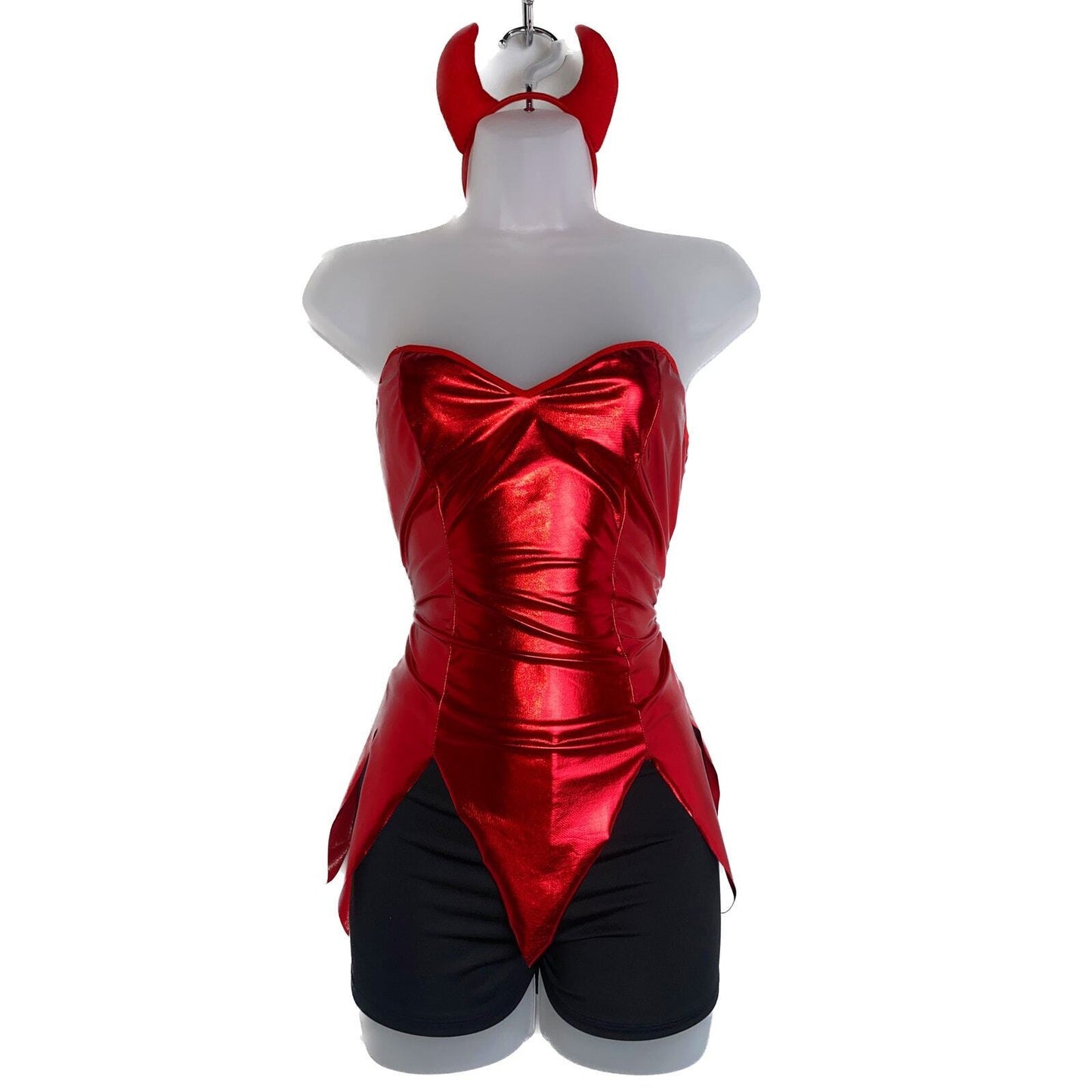 Metallic Devil Shorts Costume Set