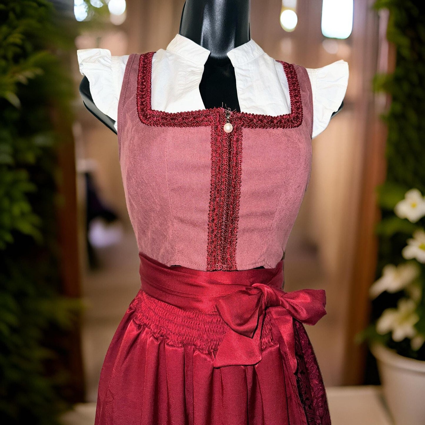 Burgundy Dirndl Dress Amelie