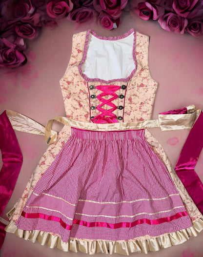 Pink Floral Dirndl Dress Katja