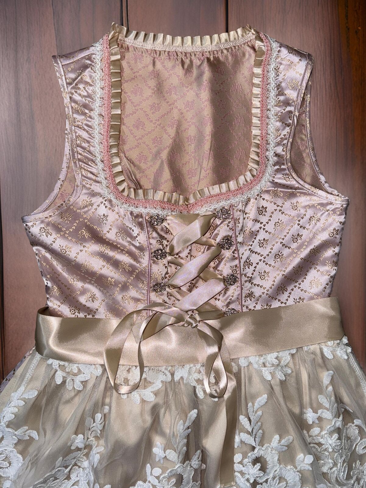 Pink Beige Lace Dirndl Dress Mia