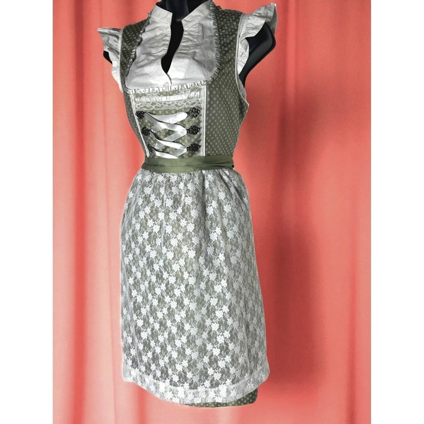 Green Lace Dirndl Dress Magdalena