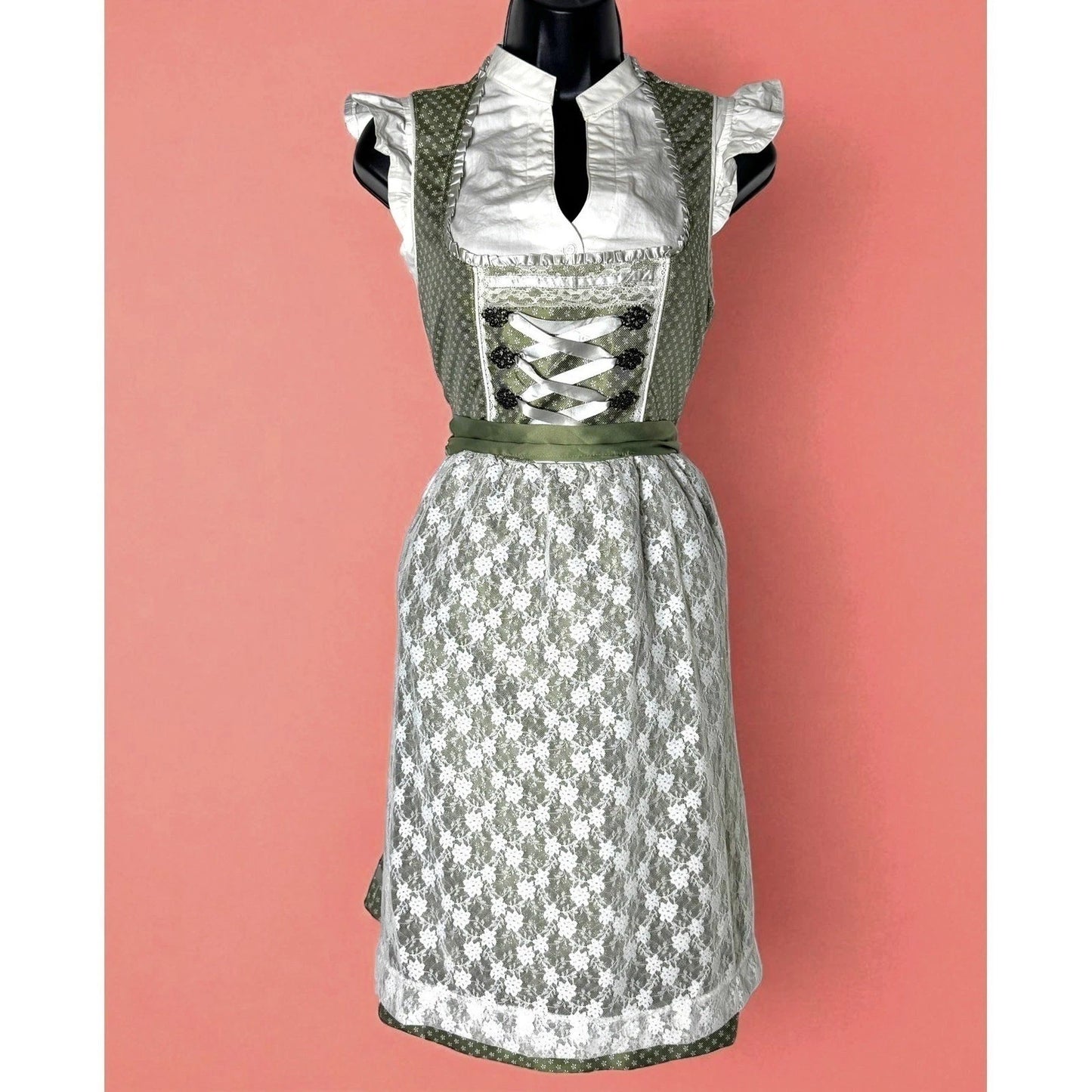 Green Lace Dirndl Dress Magdalena