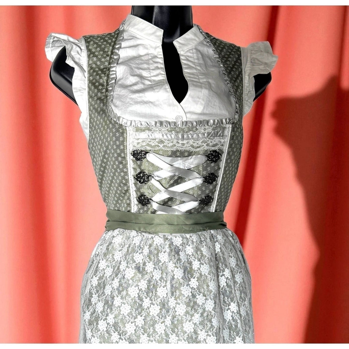 Green Lace Dirndl Dress Magdalena