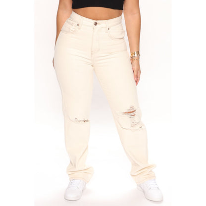 3 Fashion Nova Beige Patch Jeans