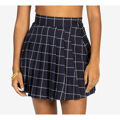 Reflective Blue Pleated Tennis Mini Skirt