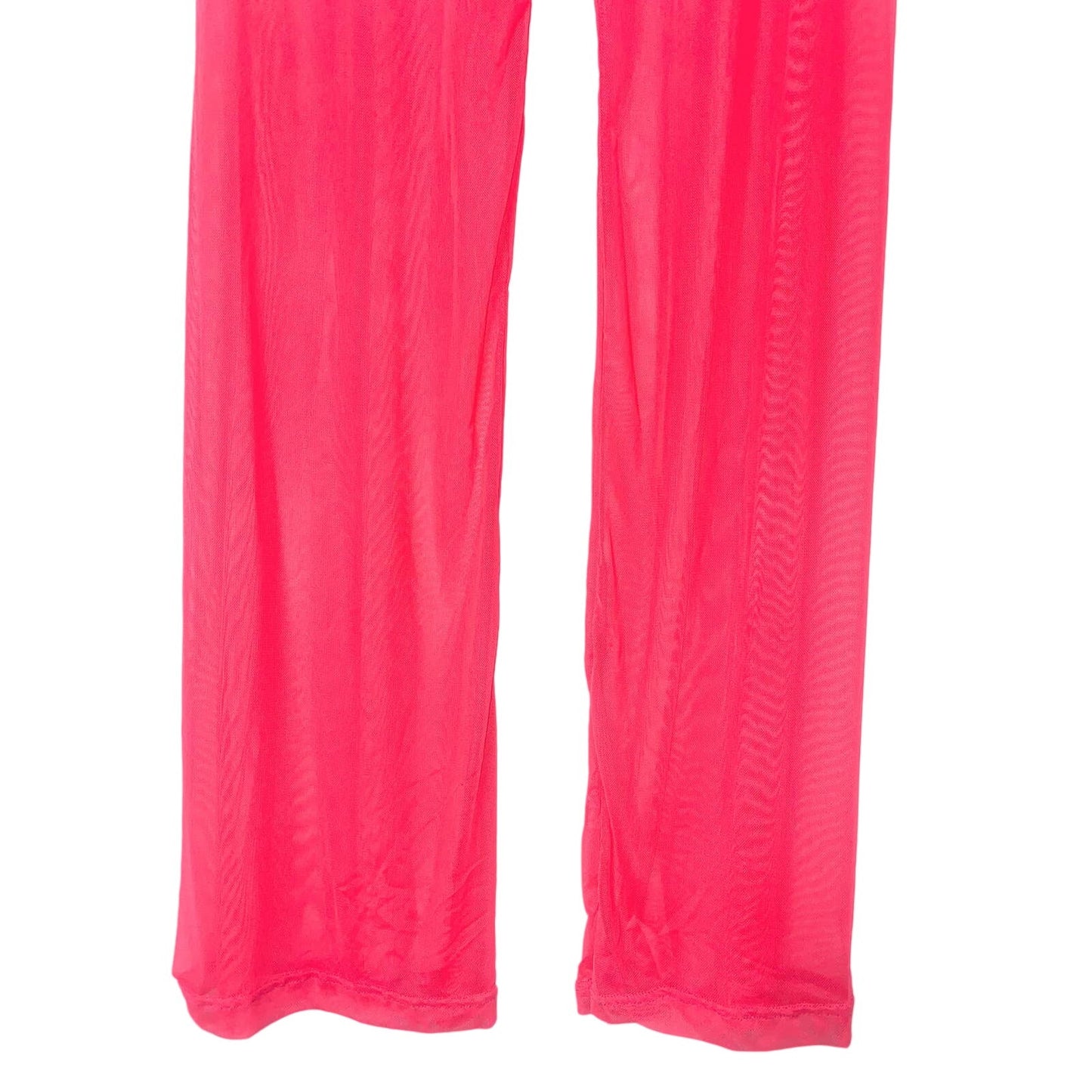 Small Neon Pink Mesh High Rise Flare Pants