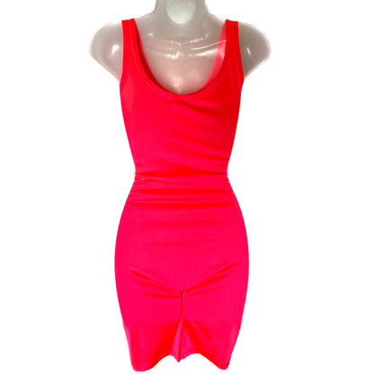 Medium Neon Pink Spandex Romper Unitard