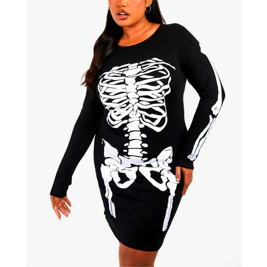 Dark Anatomy Skeleton Bodycon Dress