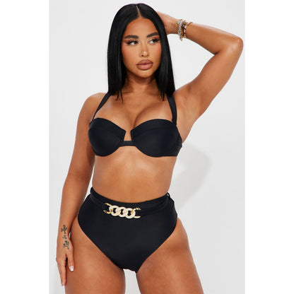 XS Fashion Nova Black Chain Bikini