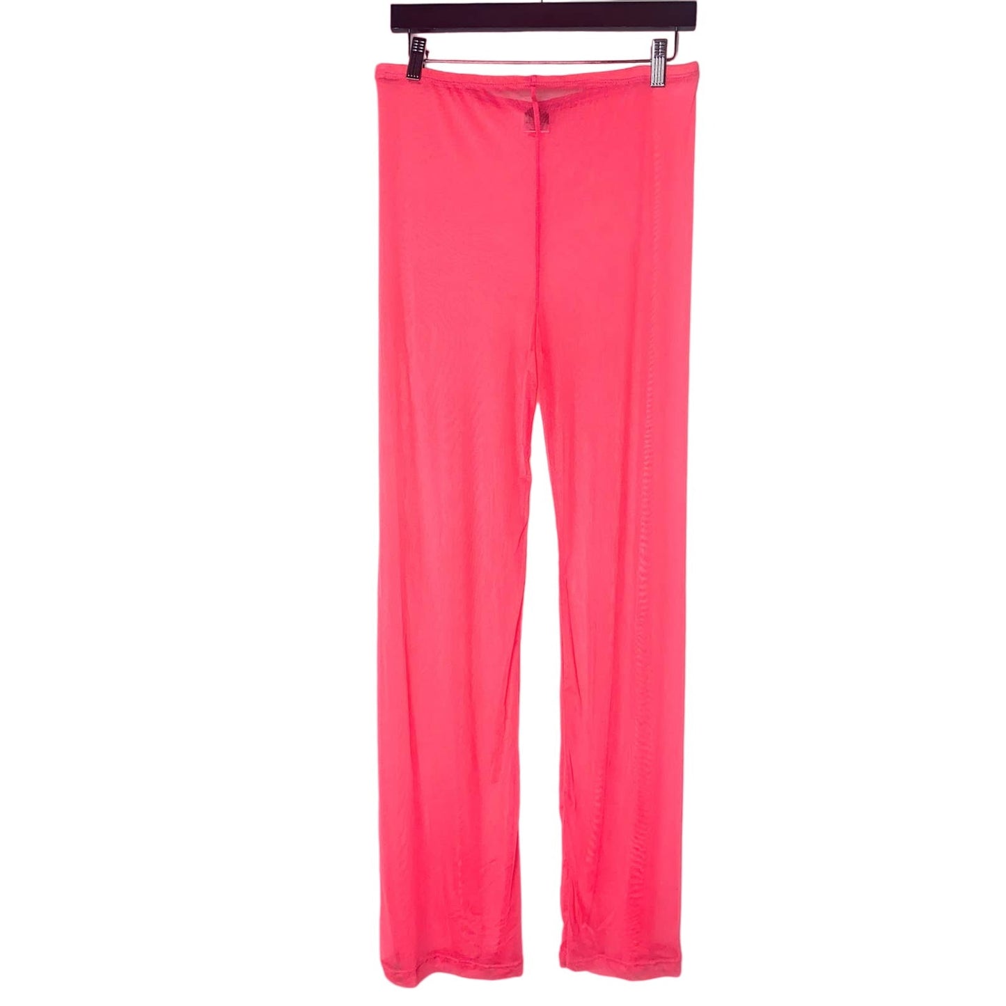 Small Neon Pink Mesh High Rise Flare Pants